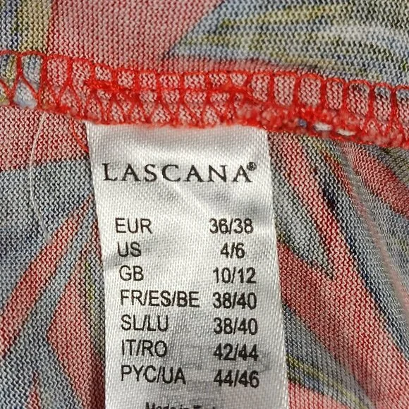 Lascana Capri's & Top Set Size 6 Red Floral Print Wide Leg Capris. Short Sleeve - Picture 16 of 16